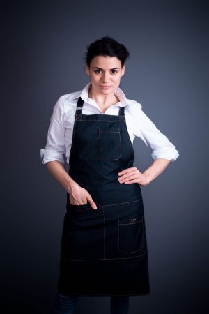 Șorț cu pieptar denim
